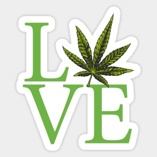 Love the Marijuana Weed Leaf Funny Cannabis Sticker